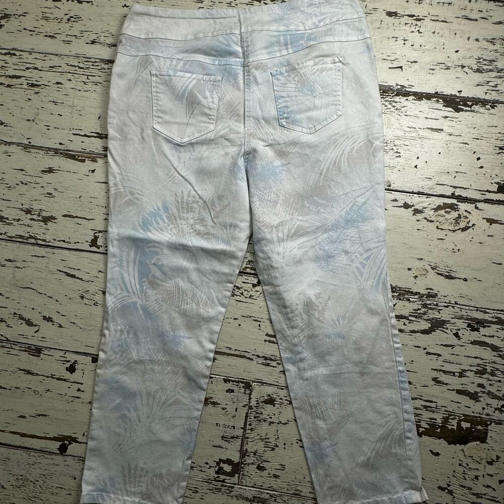 Westbound Tropical Leaf Printed Pants Sz 18W Cotton Blend Stretch Coastal Resort - Picture 9 of 9